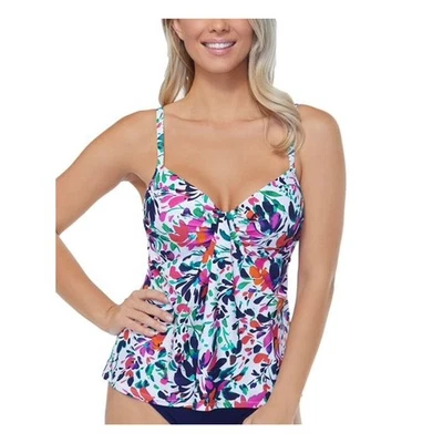 Camiseta tankini SOILED Island Escape para mujer Sweetheart con aros talla 12 $40 O275 Foto 1 de 4