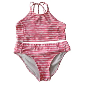 Costume da bagno Z By Zella bambina con spalline rosa statico Shibori 2 pezzi taglia 16 - Foto 1 di 13