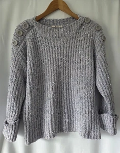 Ladies Jumper Chunky Knit Button Shoulder Detail Size UK 14 TU Lilac Twilight - Picture 1 of 9