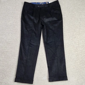 New Lauren Ralph Lauren Mens Corduroy Neil Pleated Pants Black 36x29 - Picture 1 of 15