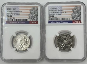 2025 P D STACEY PARK MILBERN AMERICAN WOMEN AWQ NGC MS67 ⭐FIRST DAY OF ISSUE⭐ - Picture 1 of 2