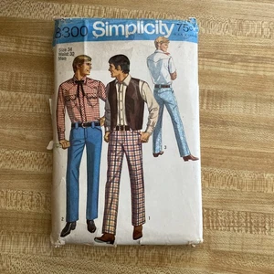 Simplicity 8300, 1969, Pants, Shirt, Vest, Men’s , 34, Waist 30 - Picture 1 of 2