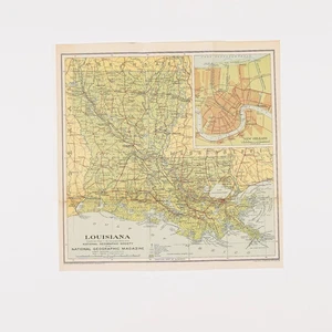1930s Louisiana Vintage Fold-Out Map - Picture 1 of 4