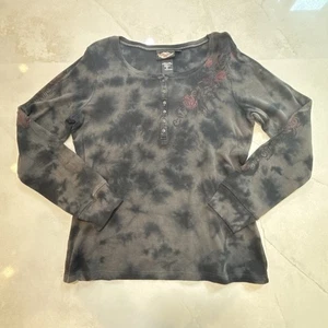 Harley-Davidson Damen Tie Dye Langarm Thermo Top L Rosen Grafik - Bild 1 von 8