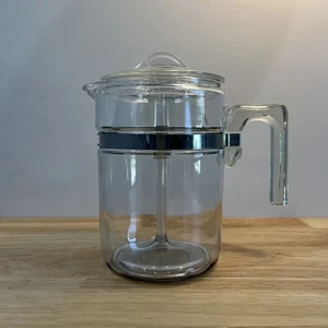 Vintage Pyrex Clear Glass Percolator Coffee Pot Maker 9-Cup Flameware 7826-B - Picture 1 of 12