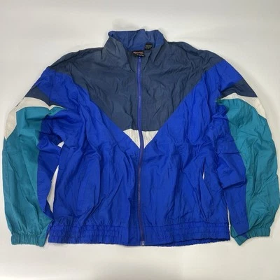 Vintage Athletic Works Track Jacket Multicolor Colorblock Windbreaker - Size XL - Image 1 of 4