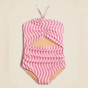 Crewcuts Girls' ruched one-piece swimsuit with UPF 50+ 6-7 - Picture 1 of 5