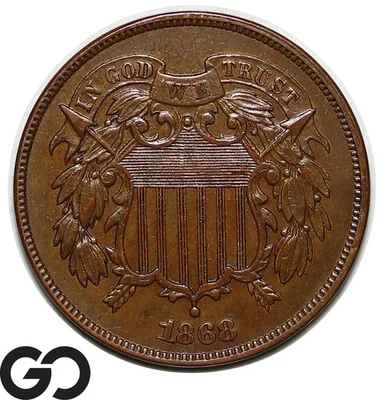 1868 Two Cent Piece, Nice Choice BU++ - Image 1 of 3