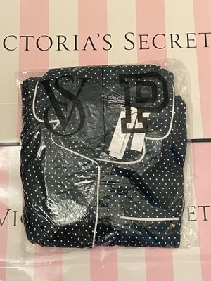 Nuevo VICTORIA'S SECRET Conjunto de Pijama Largo Modal Suave Pantalones y Top Negro Punto Pin S Foto 1 de 2