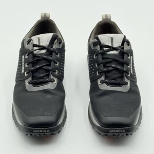 SQAIRZ Arrow Golf Shoes Men’s Size 10 Black Gray Red Spiked Waterproof Preowned - Picture 1 of 12