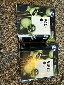 HP 940XL Black Ink Cartridge Officejet 940 XL ~ 2 Packs ~ NEW SEALED EXPIRED FS - Picture 1 of 7