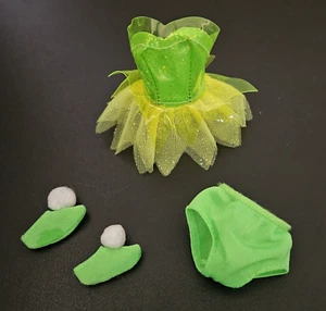 Vintage 1993 Disney Peter Pan Tinkerbell Barbie Replacement Outfit 4 pcs - Picture 1 of 2