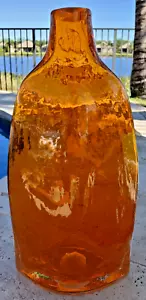 Vaso a bolle arancione in vetro artistico alto 11,78" - Foto 1 di 23