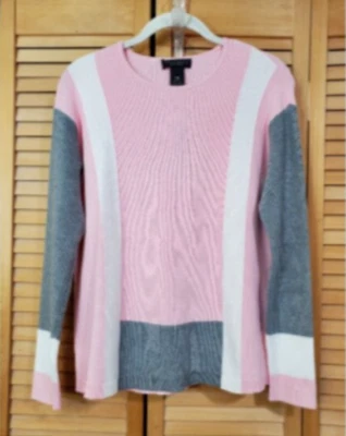 Investments Petites Pink Colorblock Textured Sweater PM - Image 1 of 4