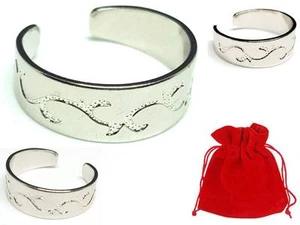 Silver Coated Adjustable Branch Style Toe Ring with Red Velvet Pouch - B2G2F - Picture 1 of 5