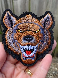 Angry Wolf Patch - Hook & Loop - Picture 1 of 5