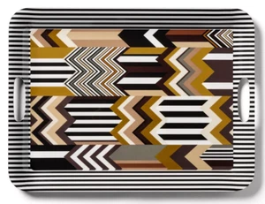 MISSONI x Target 'Zig Zag Patchwork' Serving Tray Melamine Neutrals 20x15x1 NWT! - Picture 1 of 18