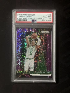 2018 Prizm Purple Fastbreak Jayson Tatum /75 PSA 10 Boston Celtics - Picture 1 of 2