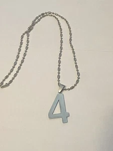 Ciondolo Ciondolo Ciondolo Acciaio Inox Numero Lucido 0 con Collana Catena Sfere Venditore USA - Foto 1 di 2
