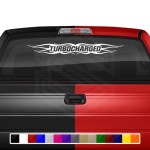 #121 TURBOCHARGED Decal Sticker Windshield Window Car Truck Tuning Racing JDM - Picture 1 of 7