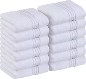 12 Pack Premium Wash Cloths Set (12 x 12 Inches) 100% Cotton Ring Spun, Highl... - Picture 1 of 2