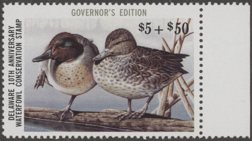 1991 Delaware Governor's Edition Duck Stamp Mint Never Hinged Below Face Value  - Image 1 of 1