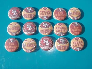 15 SF 49ers Flat Back Buttons oder Pin Anstecker Cabochons Verzierung Mittelmagnet - Bild 1 von 5