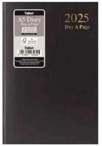 2025 A4 Day to Page Diary Hardback Case bound Year Planner Uk - Picture 1 of 42