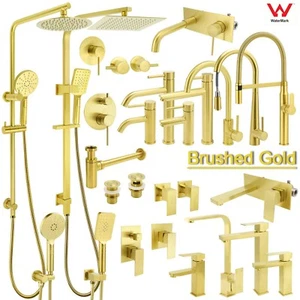 KYLINS Brushed Gold Bath Spout Basin Mixer Kitchen Sink Tap Shower Head Arm Set - Picture 1 of 277