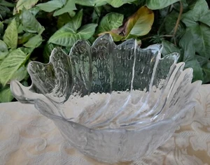 Retro ORREFORS CRYSTAL Sweden 22.5cm Med Bowl SCANDINAVIAN EDEN Lars Hellsten VG - Picture 1 of 12