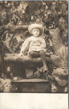 RPPC ADORABLE LITTLE BOY NATURE PORTRAIT PORTLAND OREGON 1910s REAL PHOTO   C3