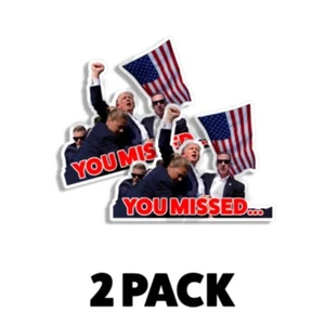 TRUMP 2024 ADESIVO PARAURTI PERSO AMERICA PATRIOT DONALD MAGA 2PK USA 4 POLLICI - Foto 1 di 4