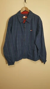 Vintage Tommy Hilfiger Plaid Sailing Jacket Size Large Blue Red White - Picture 1 of 4