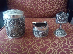 Antique smokers set. Three piece 800 rh Delux - Picture 1 of 1