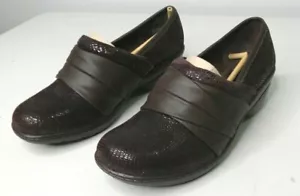 Scarpe mocassini Montana donna taglia 8M caffè stampa patchwork scamosciata slip on Bayonne - Foto 1 di 6