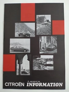 CITROEN INFORMATION Official Company Magazine 749 French Francais Juin 1976 - Picture 1 of 2
