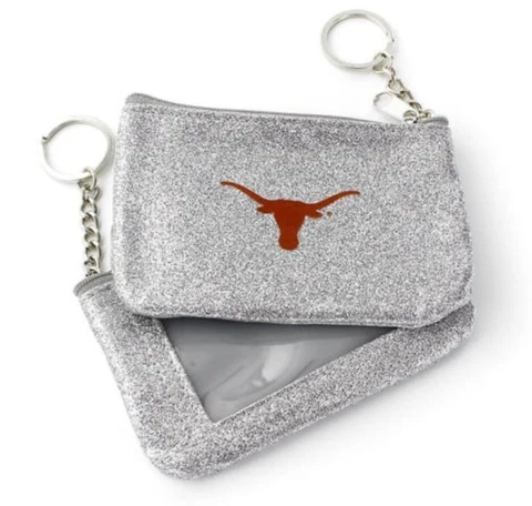 Texas Longhorns Glitter Coin Purse NWT Cover