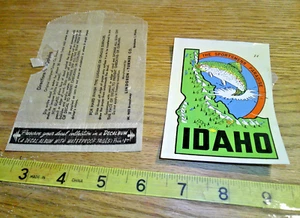 Vintage water decal Idaho the Sportsmens Paradise Lindgren -Turner Co. - Picture 1 of 2