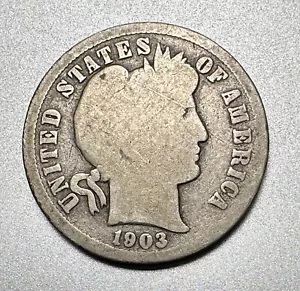1903-S BARBER DIME NICE DETAIL KEY DATE #8092 - Picture 1 of 2