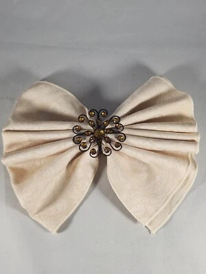 5 ANÉIS DE GUARDANAPO DE METAL MARROM E PEDRAS AMARELAS 2 1/2" DIÂMETRO - Imagem 1 de 4