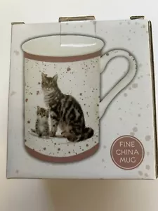 Tabby Katze und Kätzchen Fine China Tasse von Leonardo Geschenk verpackt - Bild 1 von 3
