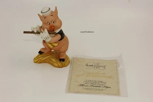 Vtg Disney Three Little Pigs I Toot My Flute I don't Give A Hoot Figurine Fifer - Bild 1 von 6