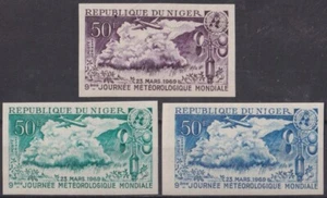 F-EX57963 NIGER MNH 1969 WORLD METEOROLOGY DAY COLOR PROOF AVION AIRPLANE. - Picture 1 of 2