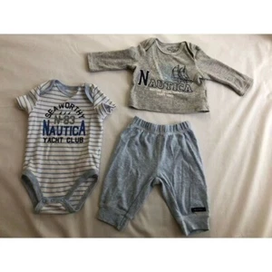 Nautica Baby Junge Set 3-teilig BodySuit Hose Leggings T-Shirt Langarm 0/3M - Bild 1 von 9