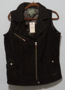 Woolrich Wool Blend Black Ryder Full Zip Vest Women's Size Large 18905 NWT - Picture 1 of 11