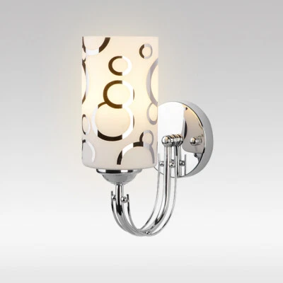 LED Wall Sconce Light  E27 Bulb Glass Lampshade Aisle Lamp Fixture Pull Switch/N - Image 1 of 4