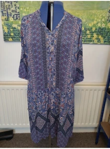Ladies Cold shoulder dress 18 Blue lilac Marks and Spencer summer 3/4 sleeve - Picture 1 of 9
