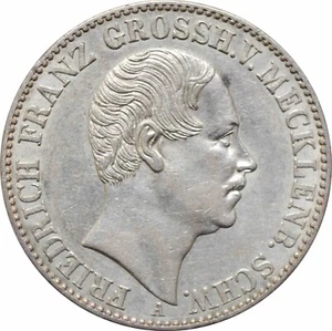 Mecklenburg-Schwerin 1 thaler 1848 A, UNC, "Duke Friedrich II (1842 - 1883)" - Picture 1 of 2