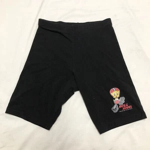 Vintage Looney Toon Black Shorts Kids Size M Spandex Roll Models - Picture 1 of 4