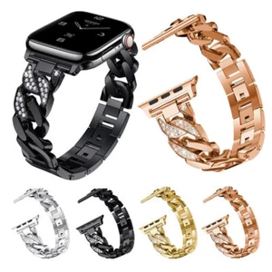 Bling Rhinestones Strap Watch Band for iWatch Apple iWatch Series 7 6 5 4 3 2 1 - Picture 1 of 12